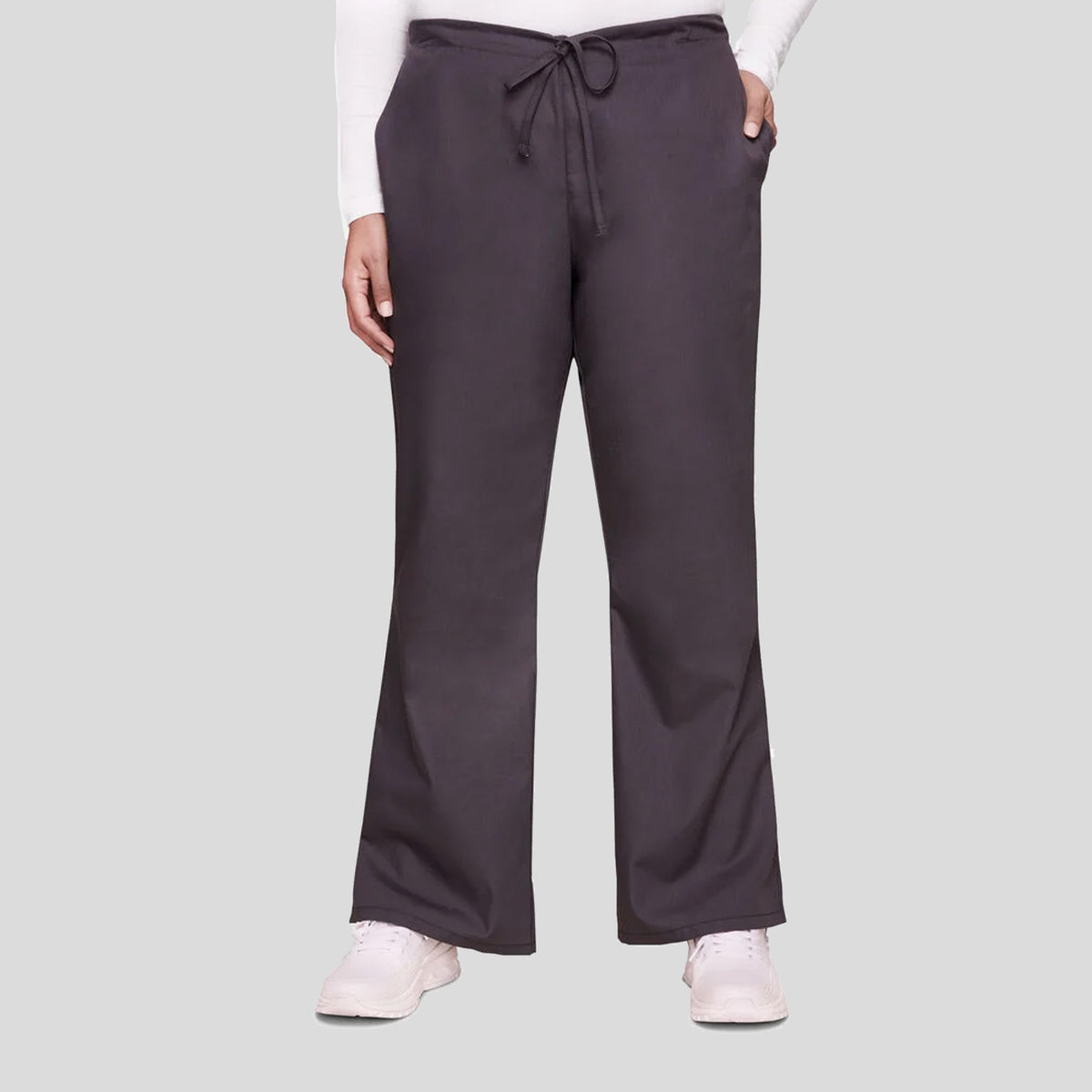 Natural Rise Flare Leg Drawstring Pant | Pewter