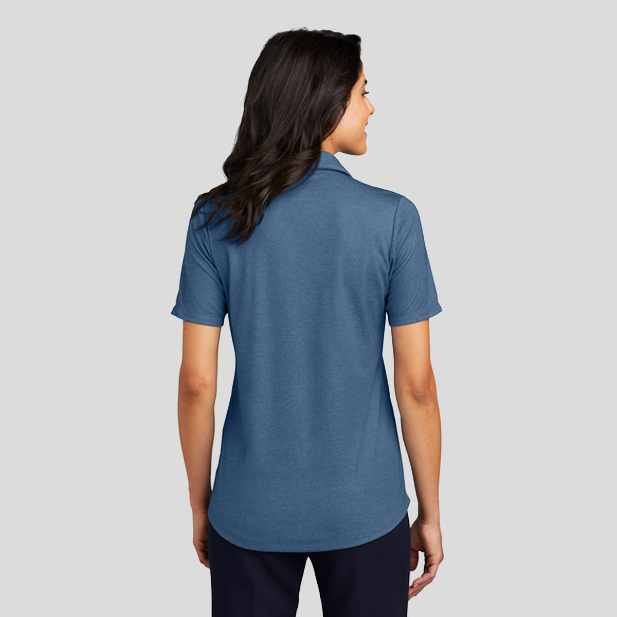 Women's Fine Pique Blend Polo | Aegean Blue Heather