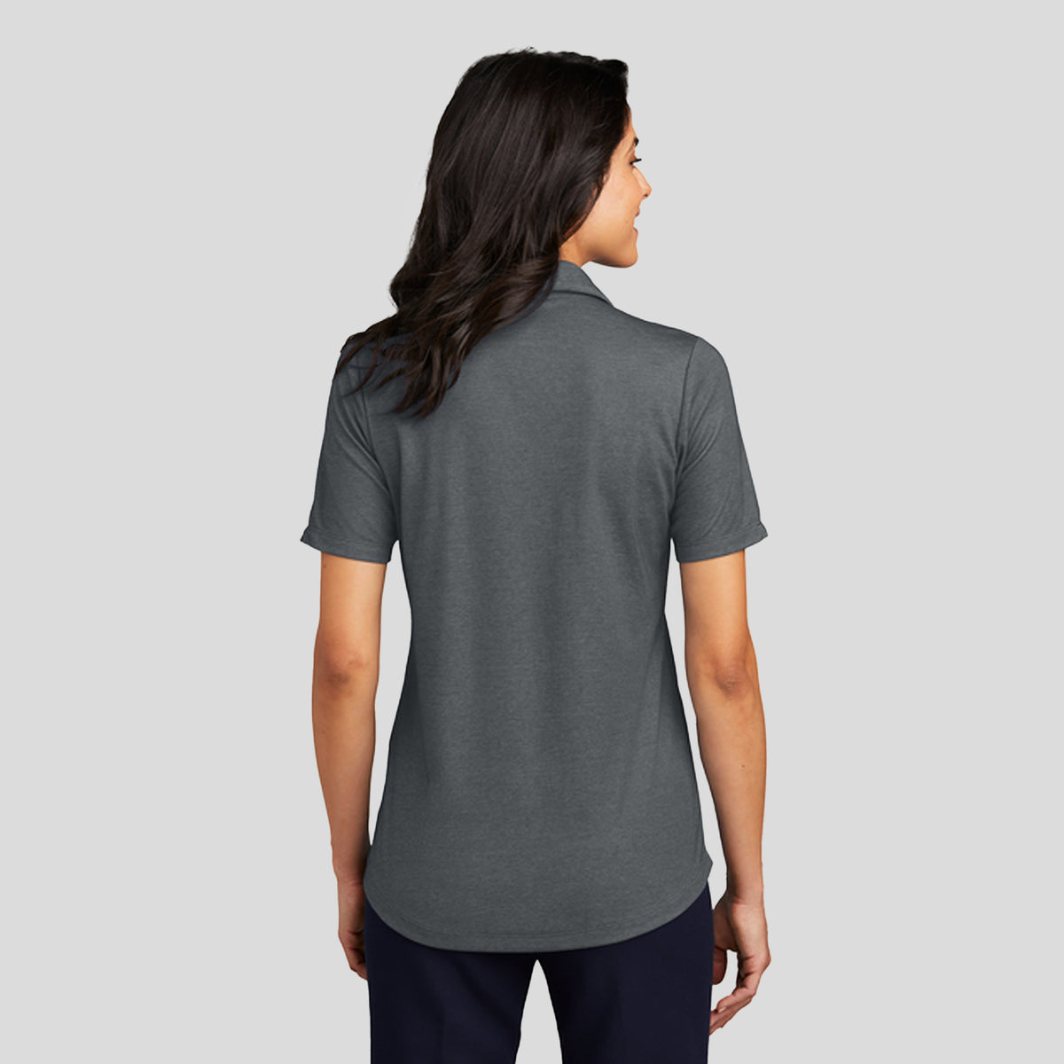 Women's Fine Pique Blend Polo | Charcoal Heather