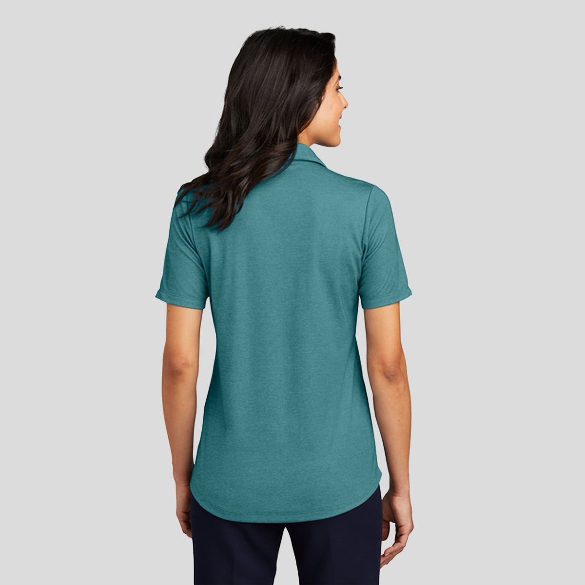 Women's Fine Pique Blend Polo | Dark Teal Heather