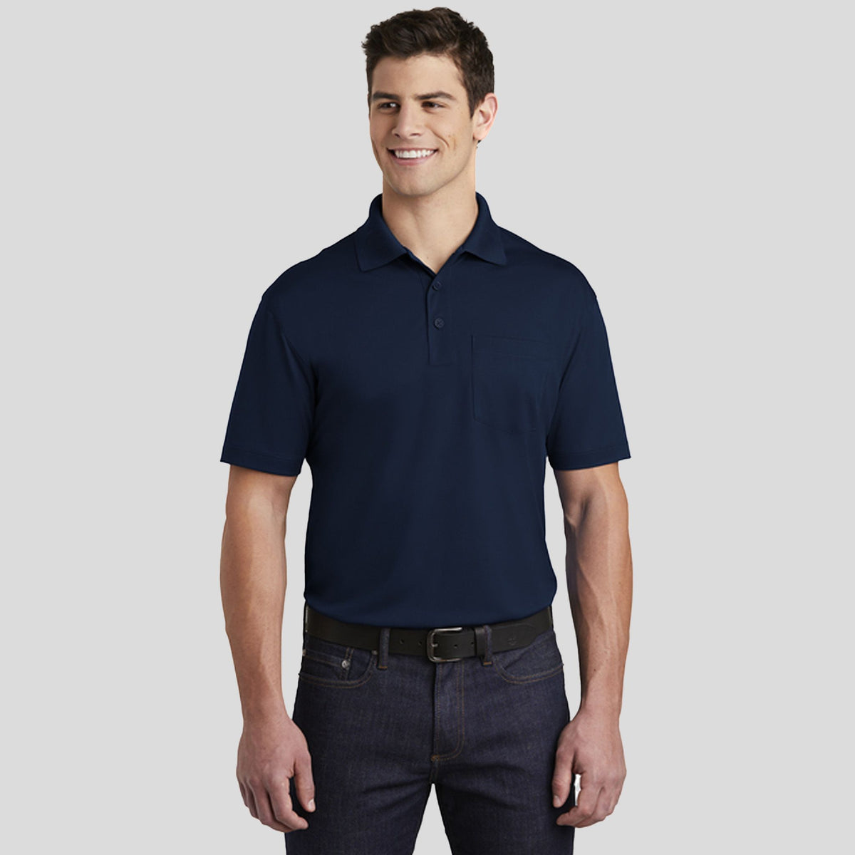 Micropique Sport-Wickยฎ Pocket Polo | True Navy