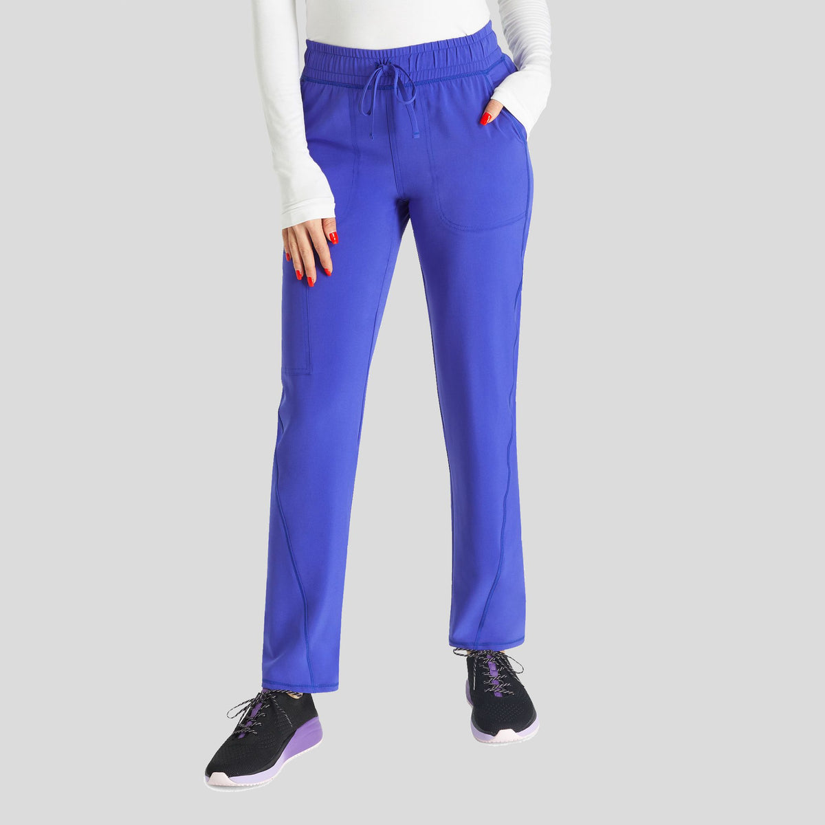 Women’s Mid Rise Tapered Leg Drawstring Pant | Glacier Pearl