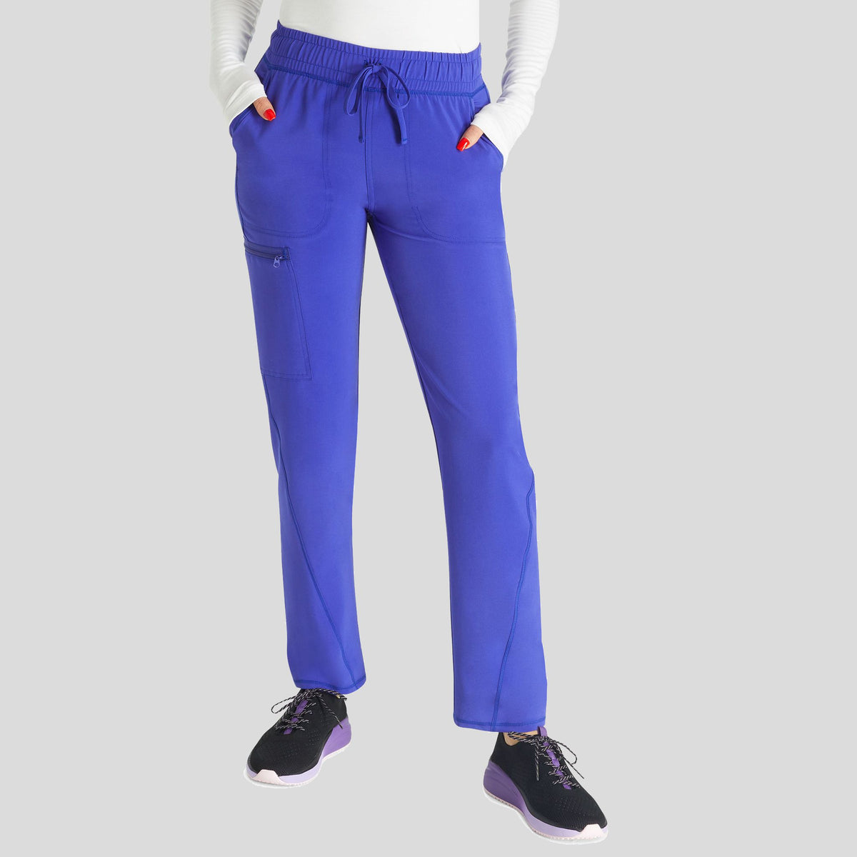 Women’s Mid Rise Tapered Leg Drawstring Pant | Glacier Pearl