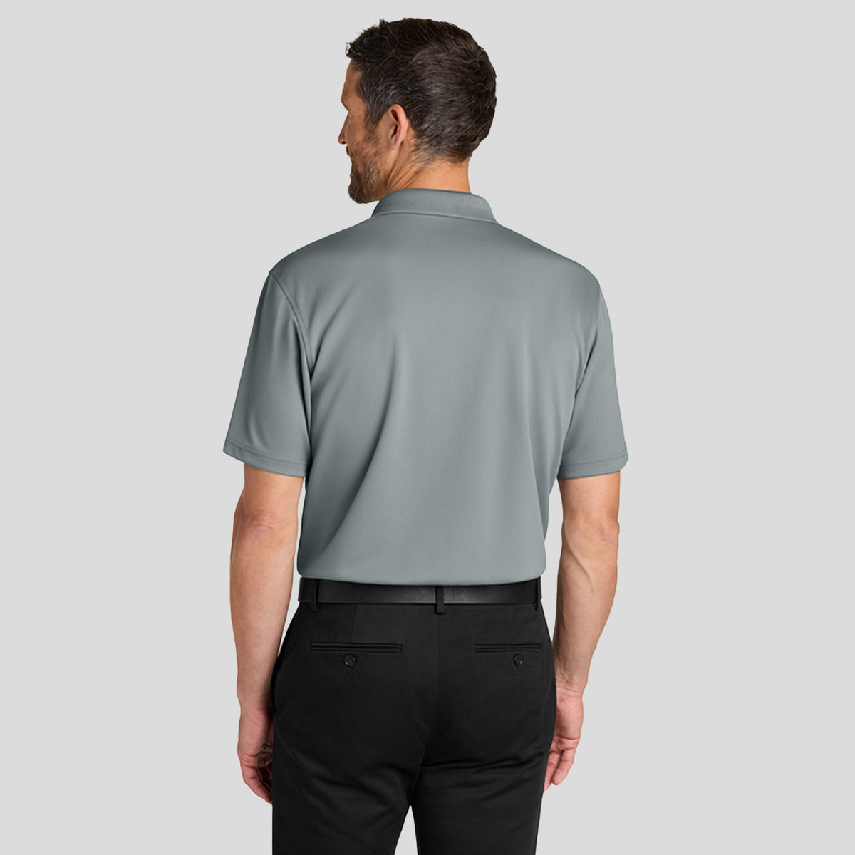 Men's Dry Zone® Stain-Release Grid Polo | Light Sterling Grey
