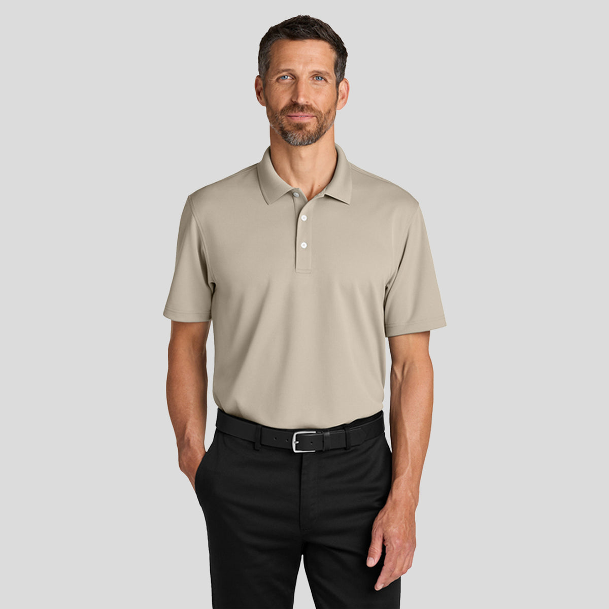 Men's Dry Zone® Stain-Release Grid Polo | Sahara