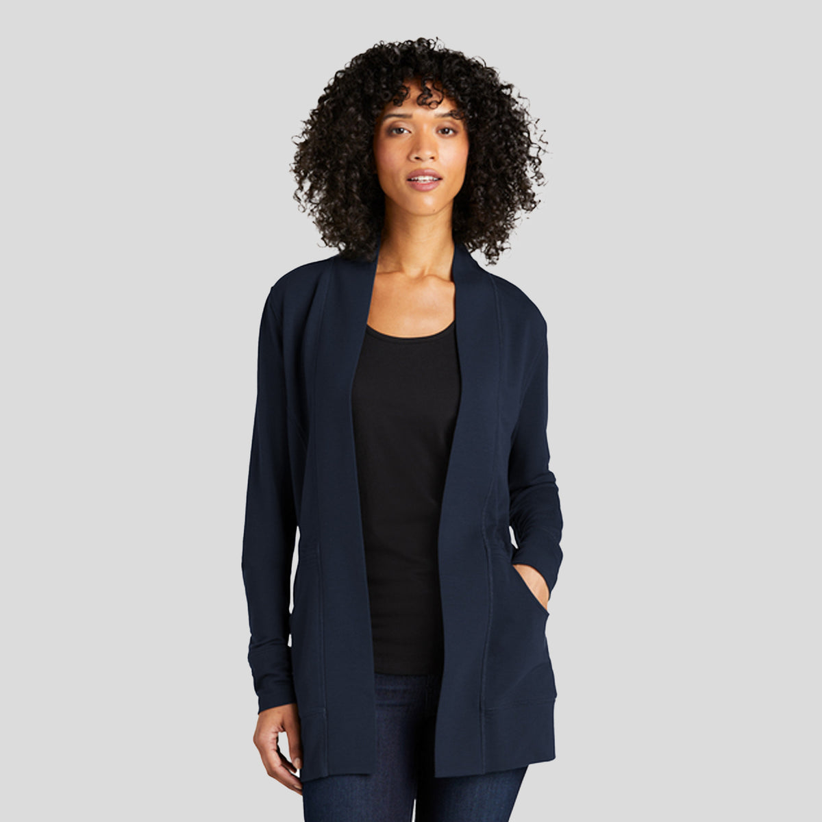 Women's Microterry Cardigan | River Blue Navy