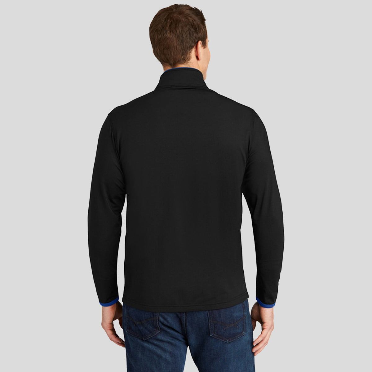 Sport-Wick® Stretch Contrast Full-Zip Jacket | Black/True Royal